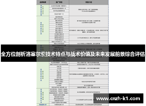 全方位剖析洛塞尔索技术特点与战术价值及未来发展前景综合评估